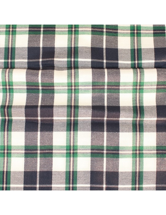 Coupon habillement viscose 3 mètres carreaux écossais vert
