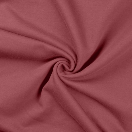 Coupon 3m Tissu Sweat French Terry Vieux Rose 