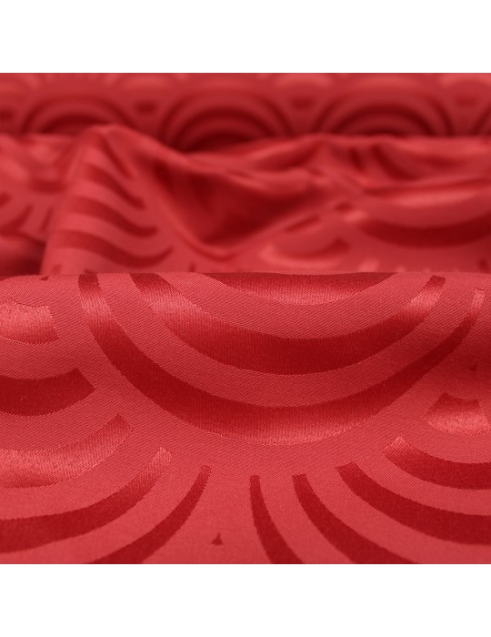 Tissu ameublement jacquard uni antitaches rouge