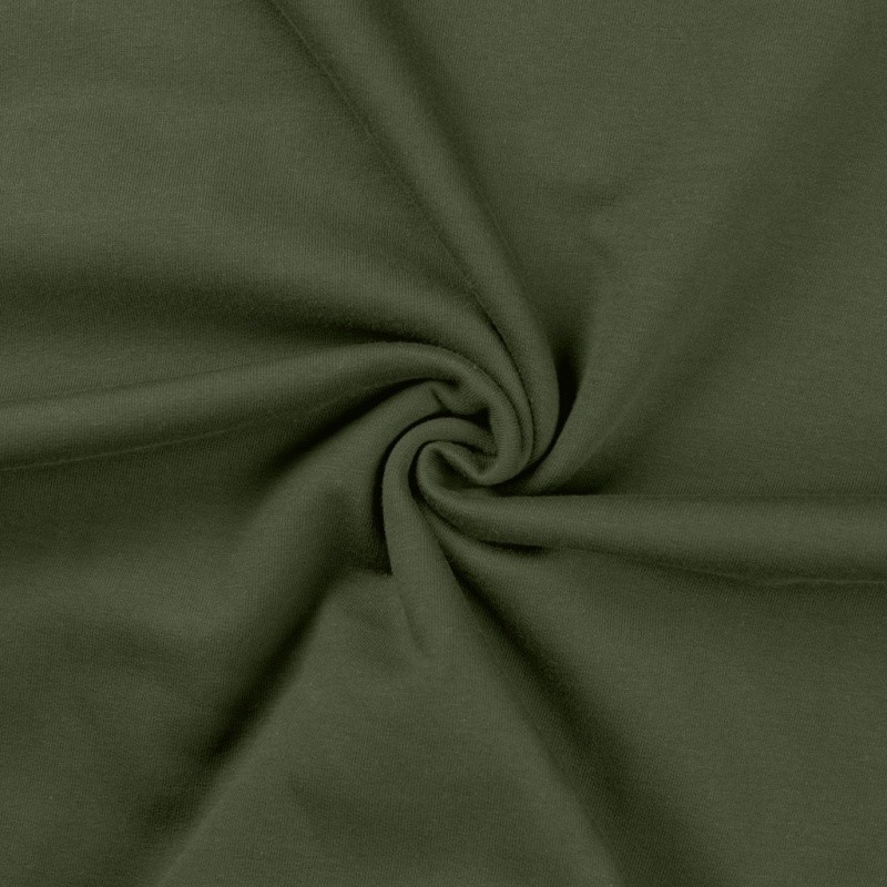 Coupon 3m Tissu Sweat French Terry Vert Army 