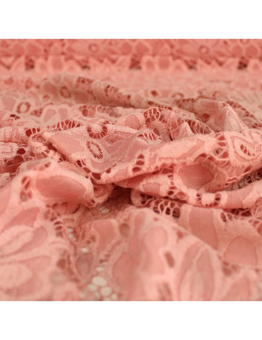 Tissu dentelle florale rose