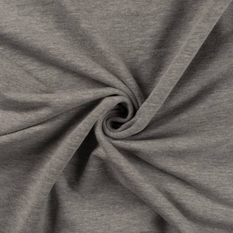 Coupon 3m Tissu Sweat French Terry Gris Chiné