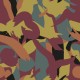 Coupon 3m Tissu Sweat Imprimé Olive terracotta 