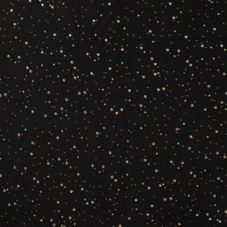 Coupon 3m Tissu Sweat Glitter Doré Fond Noir