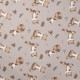 Coupon 3m Tissu Sweat Imprimé Renard Sable