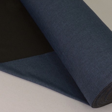 Coupon 3m Tissu Toile Thermique Froia Bleu Jean