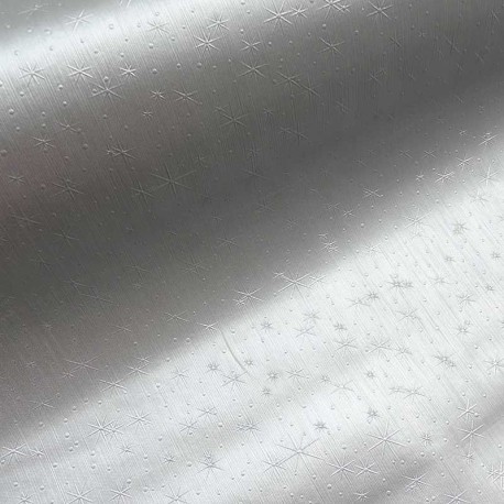 Coupon 3m Tissu Toile Cirée Snow Argent