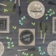 Coupon 3m Tissu Toile Cirée Restocampi Gris