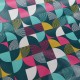Coupon 3m Tissu Toile Ciree Colormix Bleu