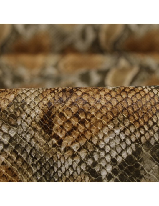 Tissu simili peau de serpent marron