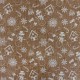 Coupon 3m Tissu Aspect Jute Bonhomme de Neige