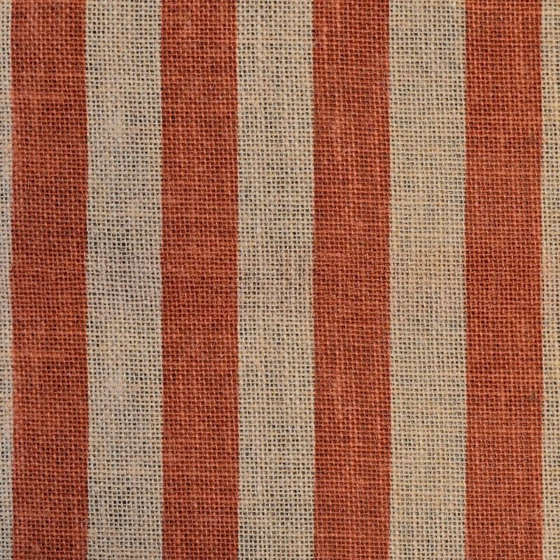 Coupon 3m Tissu Toile de Jute Imprimée Porto Terracotta