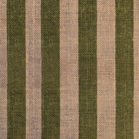Coupon 3m Tissu Toile de Jute Imprimée Porto Kaki