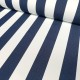 Coupon 3m Tissu Toile Outdoor Deperlante Rayure Bleu Marine 