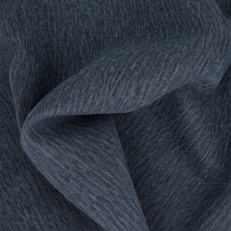 Coupon 3m Tissu Toile Outdoor Deperlante Chiné Bleu Marine