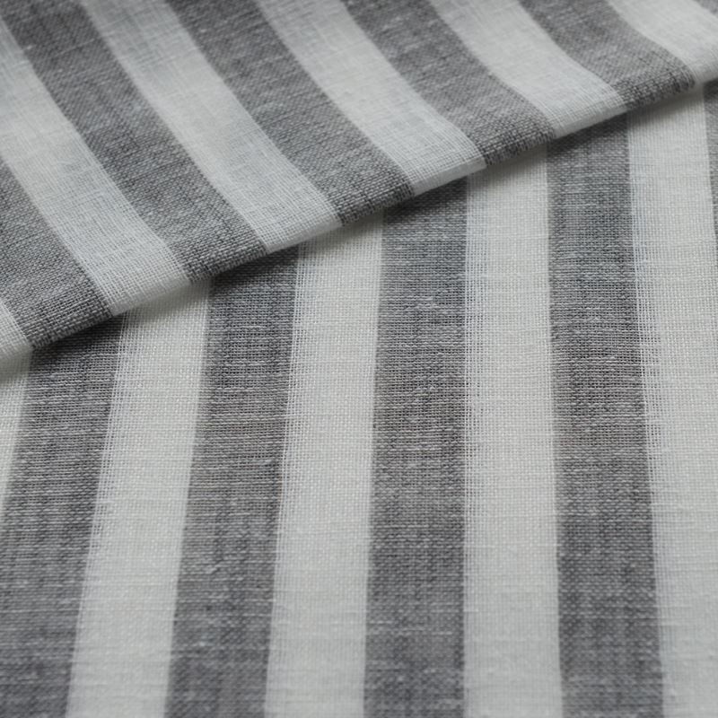 Coupon 3m Tissu Etamine Rayée Transat Gris