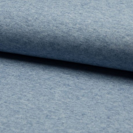 Coupon 3m Tissu Maille Tricot Chiné Indigo