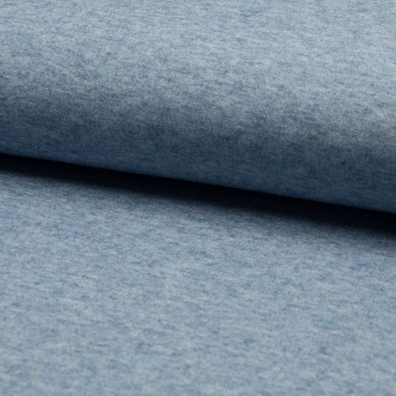 Coupon 3m Tissu Maille Tricot Chiné Indigo
