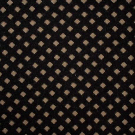 Coupon 3m Tissu Tricot Losange Noir