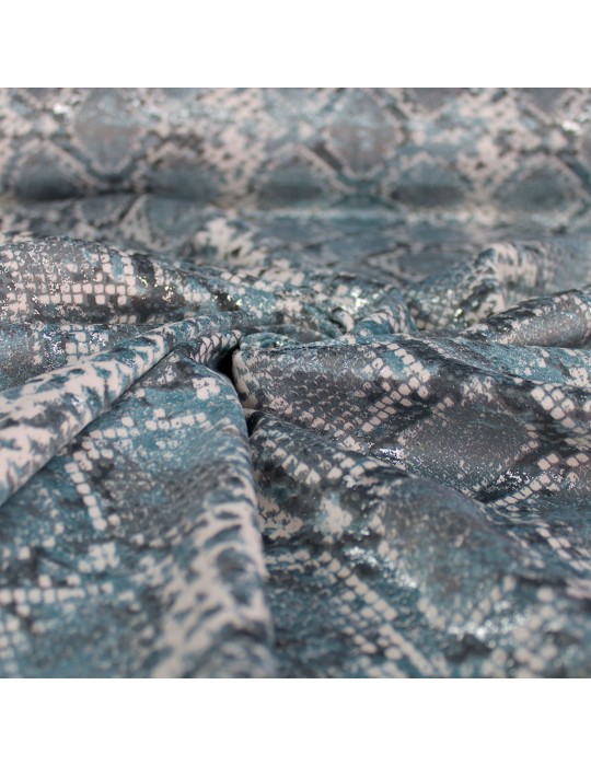 Tissu velours polyester imprimé bleu
