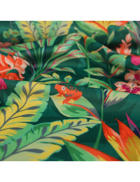 Tissu velours polyester imprimé multicolore