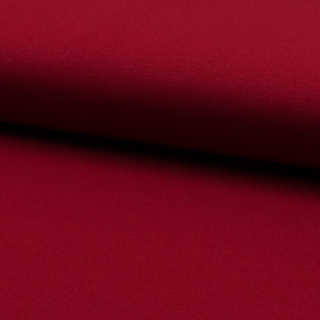 Coupon 3m Tissu Toile Tricot Viscose Unie Bordeaux 