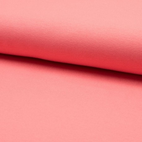 Coupon 3m Tissu Toile Tricot Viscose Unie Peche