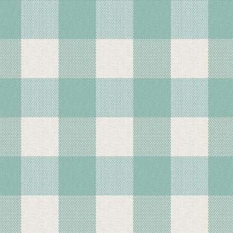 Coupon 3m Tissu Cuadro Carreaux Aqua 