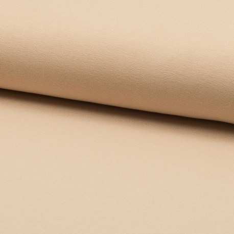 Coupon 3m Tissu Toile Tricot Viscose Unie Sable