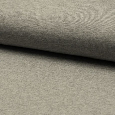 Coupon 3m Tissu Toile Tricot Viscose Unie Gris 