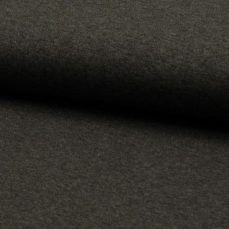 Coupon 3m Tissu Toile Tricot Viscose Unie Anthracite