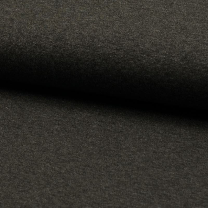 Coupon 3m Tissu Toile Tricot Viscose Unie Anthracite