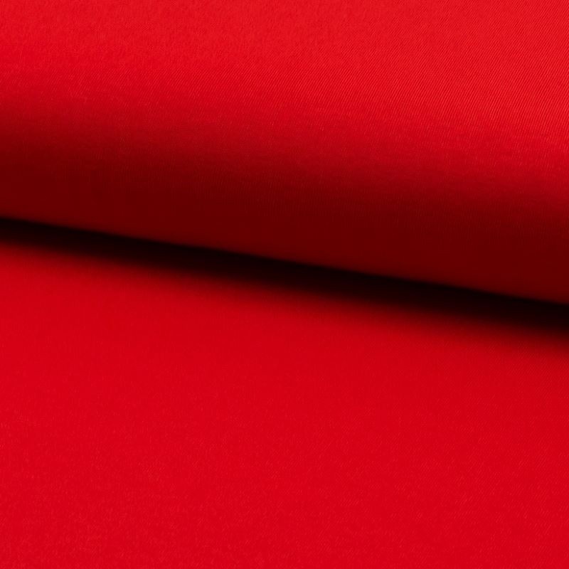Coupon 3m Tissu Toile Tricot Viscose Unie Rouge 