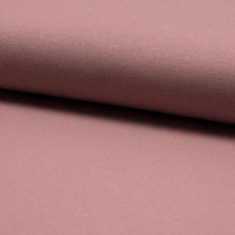 Coupon 3m Tissu Toile Tricot Viscose Unie Vieux Rose