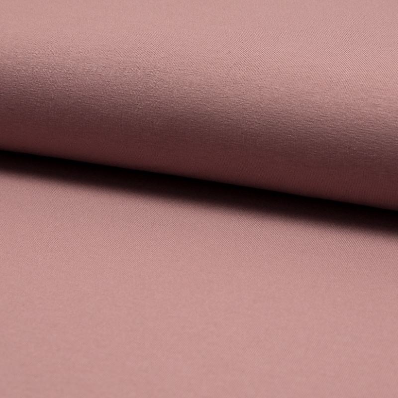 Coupon 3m Tissu Toile Tricot Viscose Unie Vieux Rose