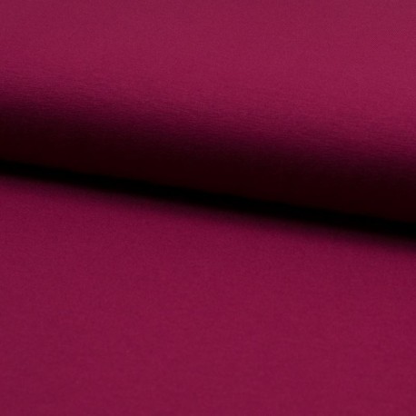 Coupon 3m Tissu Toile Tricot Viscose Unie Framboise