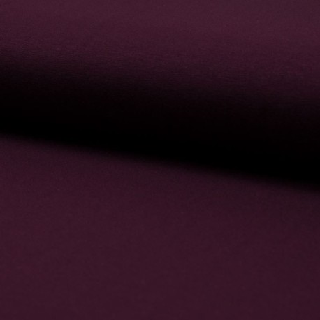 Coupon 3m Tissu Toile Tricot Viscose Unie Prune