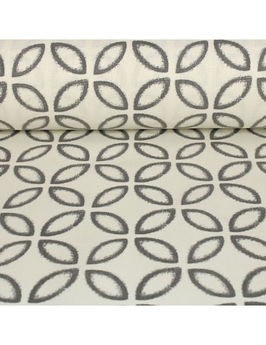 Tissu bachette coton imprimé gris