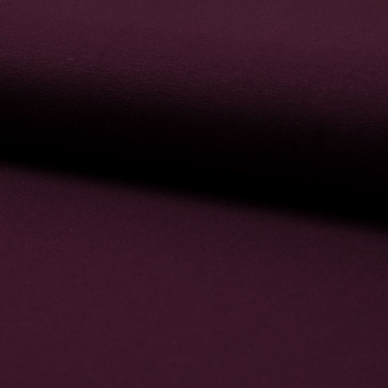 Coupon 3m Tissu Toile Tricot Viscose Unie Prune