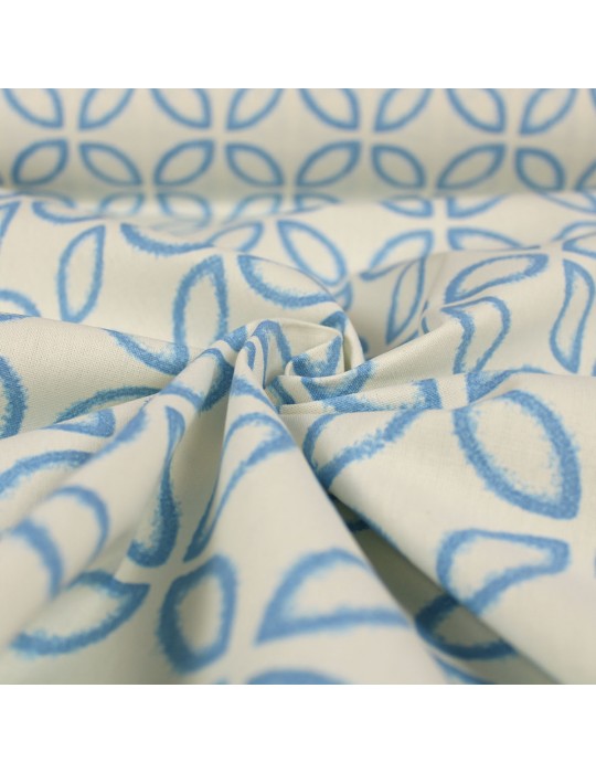 Tissu bachette coton imprimé bleu