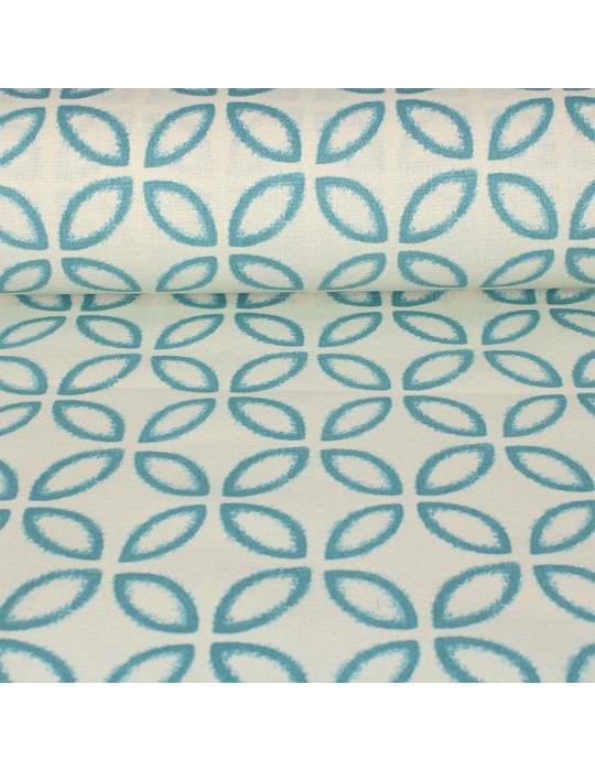 Tissu bachette coton imprimé bleu