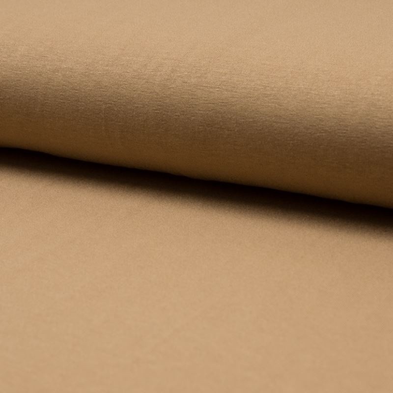Coupon 3m Tissu Toile Tricot Viscose Unie Camel