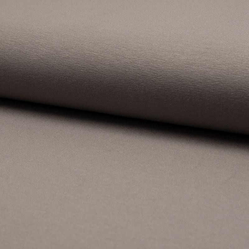 Coupon 3m Tissu Toile Tricot Viscose Unie Taupe