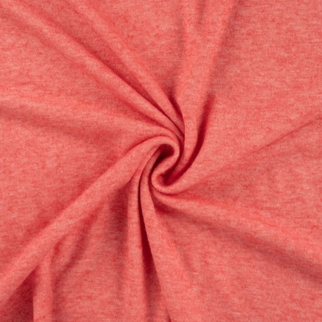 Coupon 3m Tissu Maille Tricot Angel Corail 