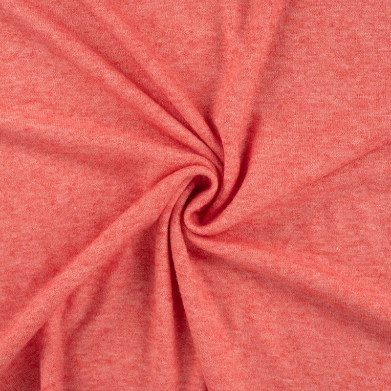Coupon 3m Tissu Maille Tricot Angel Corail 