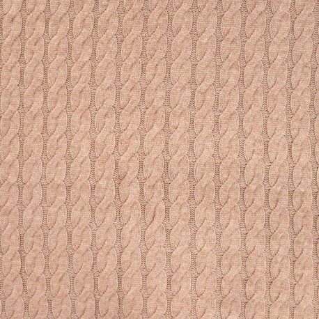 Coupon 3m Tissu Matilda Maille Torsadee Cognac