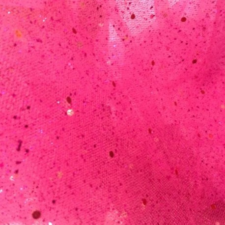 Coupon 3m Tulle Paillettes Fuchsia
