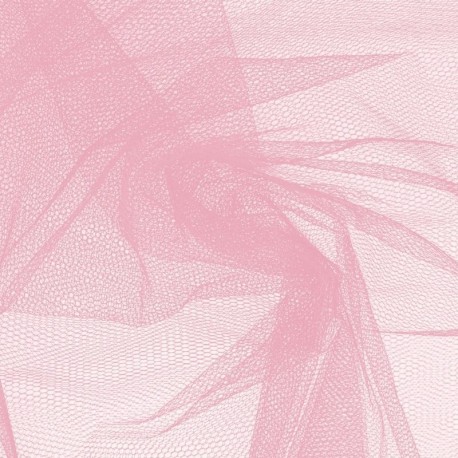 Coupon 3m Tissu Tulle Uni Rose Layette grande largeur