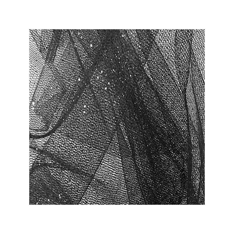 Coupon 3m Tissu Tulle Paillette Noir