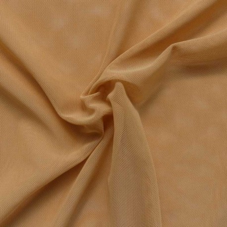 Coupon 3m Tissu Tulle Elastique Beige